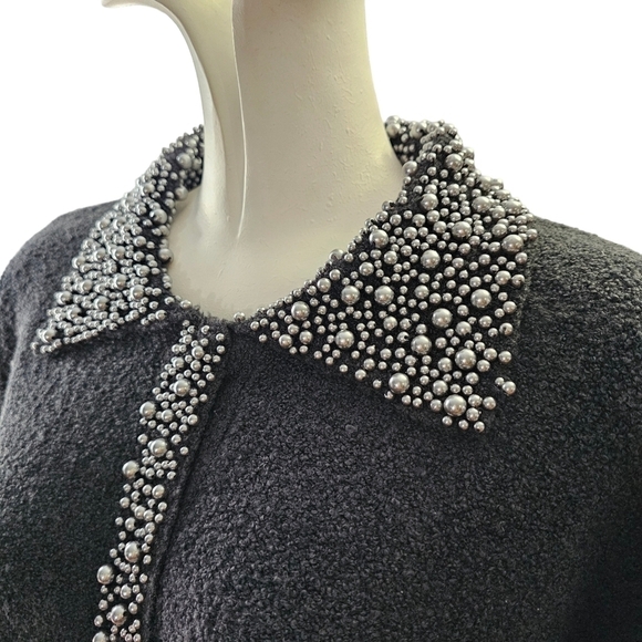 Susan Bristol Merino Wool Sweater with beautiful bead trim. - Picture 2 of 9